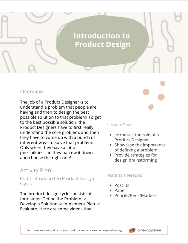 Download Product Design lesson PDF
